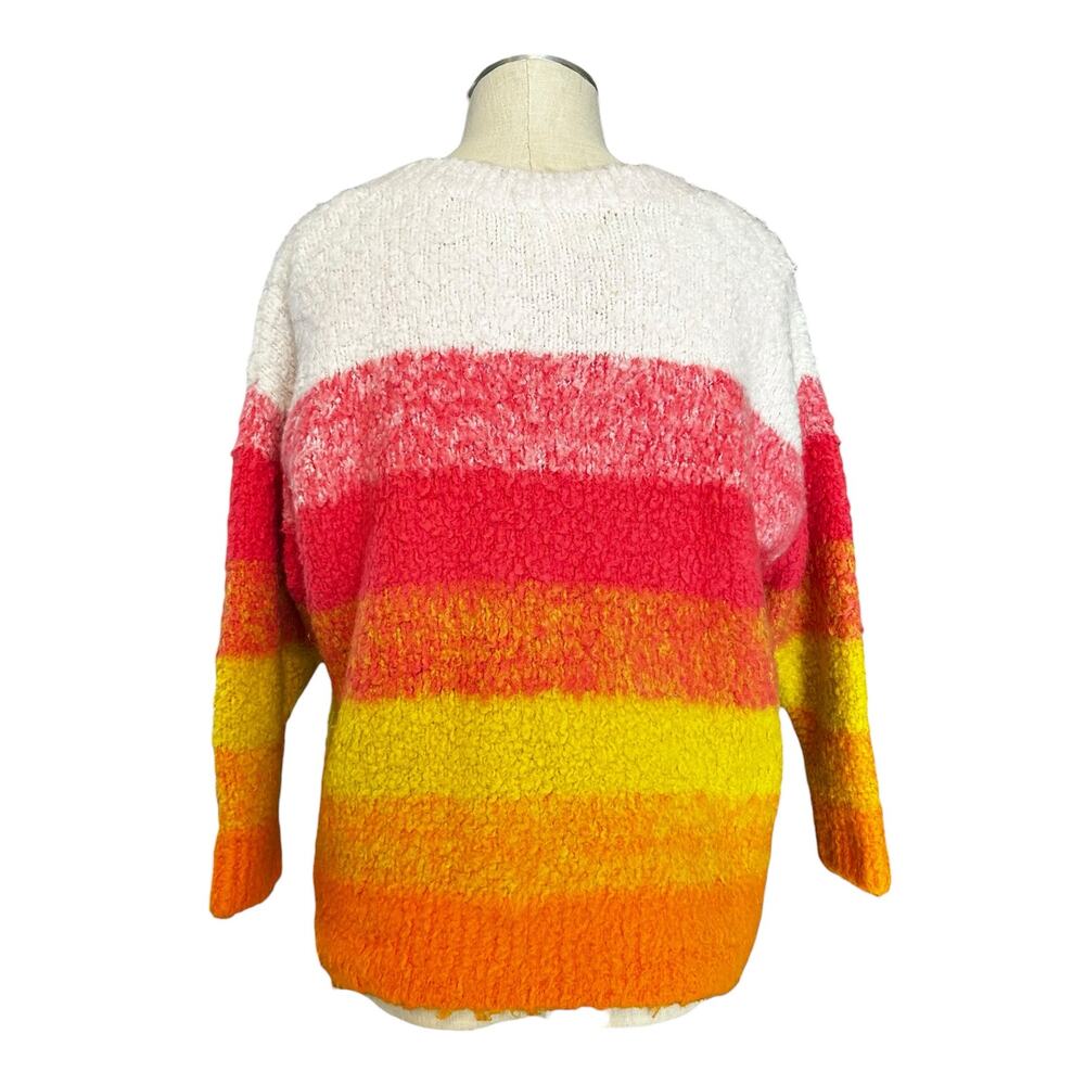 Anthropologie Simone Striped Fuzzy Knit Sweater Sz S - Picture 2 of 13